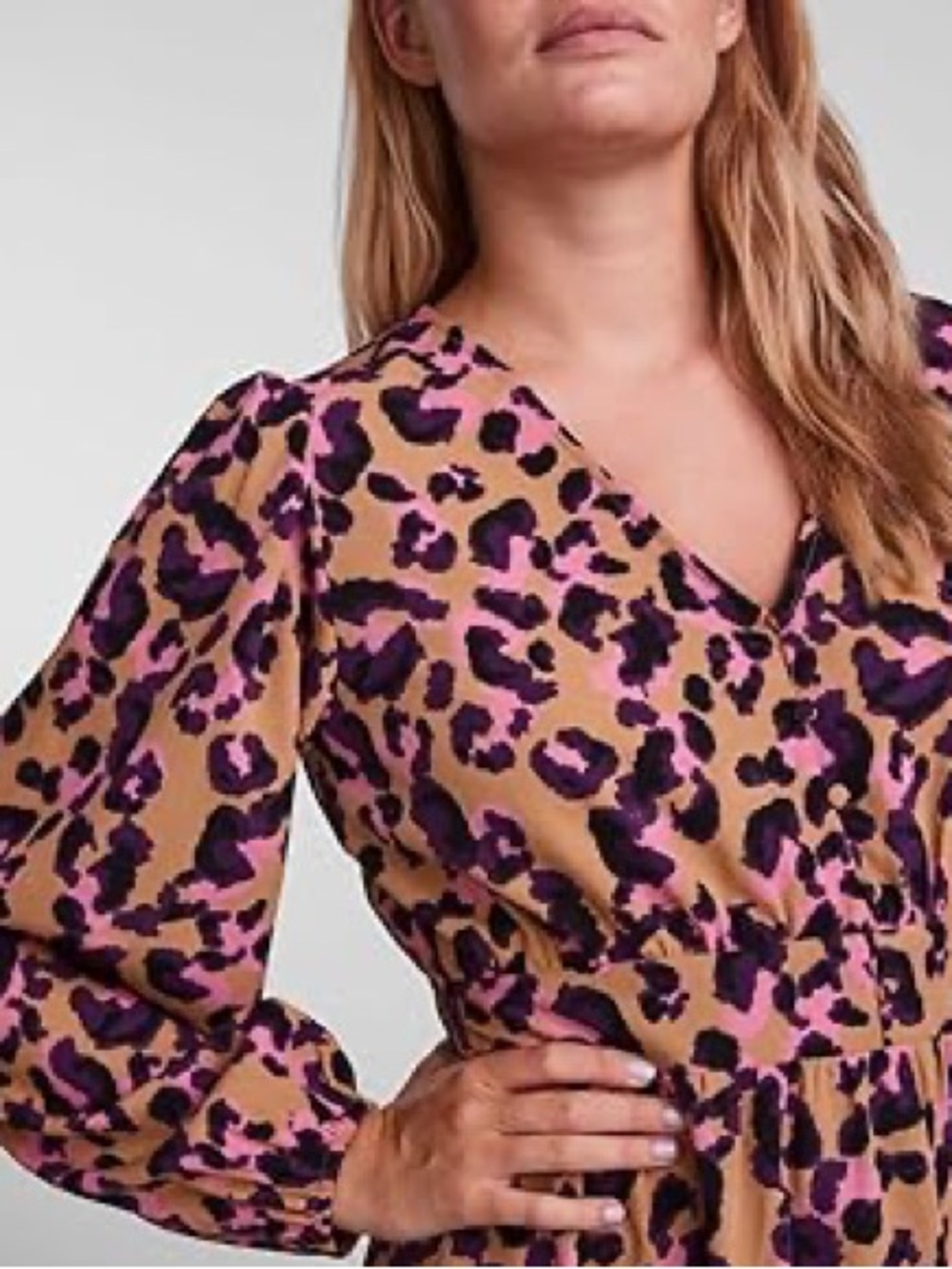Anthropologie PIECES Erinn Leopard Print Midi Dress Size M - Picture 3 of 10